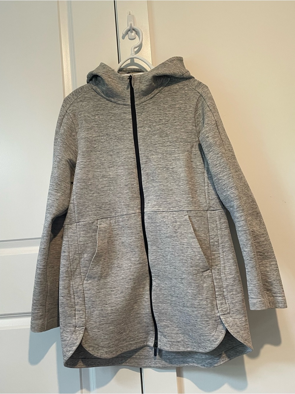 lululemon athletica Light Gray Hooded Zip Jacket